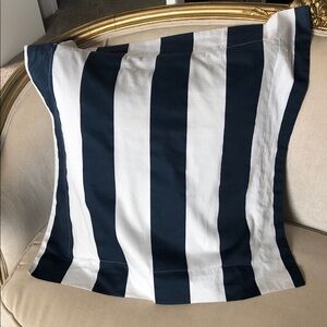 Navy and White Striped Pillow Cover